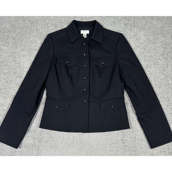 Vintage Loft Blazer Womens 8 Blue Military Nautical‎ Y2K Career - Picture 3 of 16